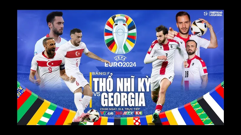 Cầu thủ Thổ Nhĩ Kỳ đối mặt với cầu thủ Georgia trong trận đấu bóng đá gay cấn